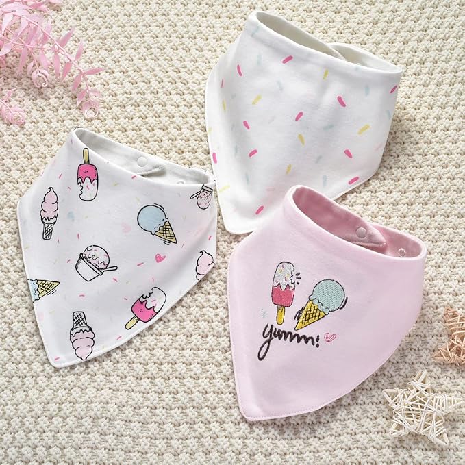 JN&LULU 3 Pack Newborn Baby Bibs Bandana Drool Bibs - Image 2