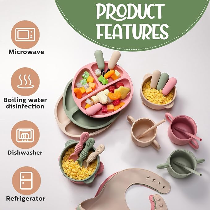 Yinder 24 Pack Silicone Baby Feeding Set Baby LED Weaning Supplies Includes - Image 5