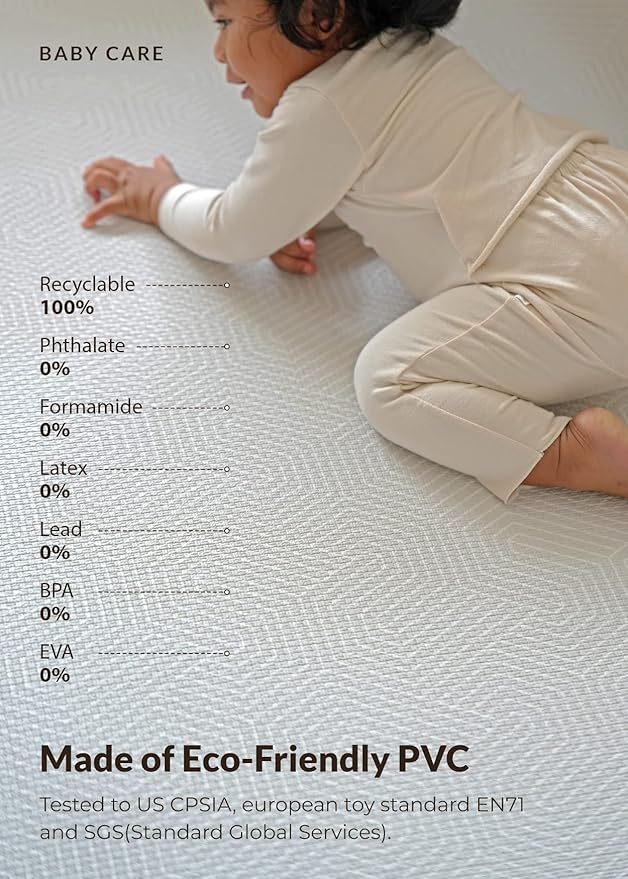 Baby Care Play Mat 73’’ x 49’’ Original One-Piece Reversible Rollable - Image 4