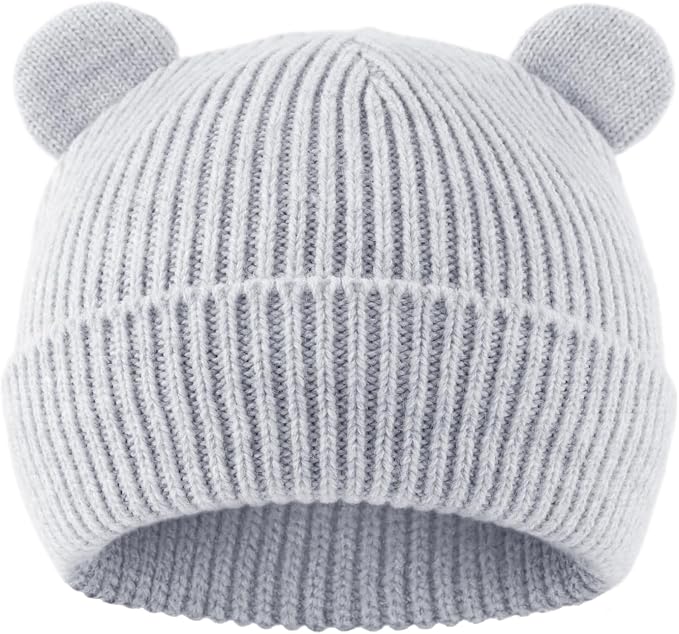Bear Baby Beanie Knitted Baby Winter Hat Infant Toddler Boys Girls Beanie by MniJiza
