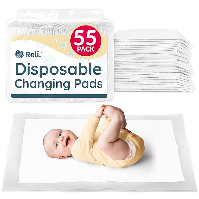Reli. Disposable Changing Pads for Baby | 18" x 24" Disposable Diaper Changing by Reli