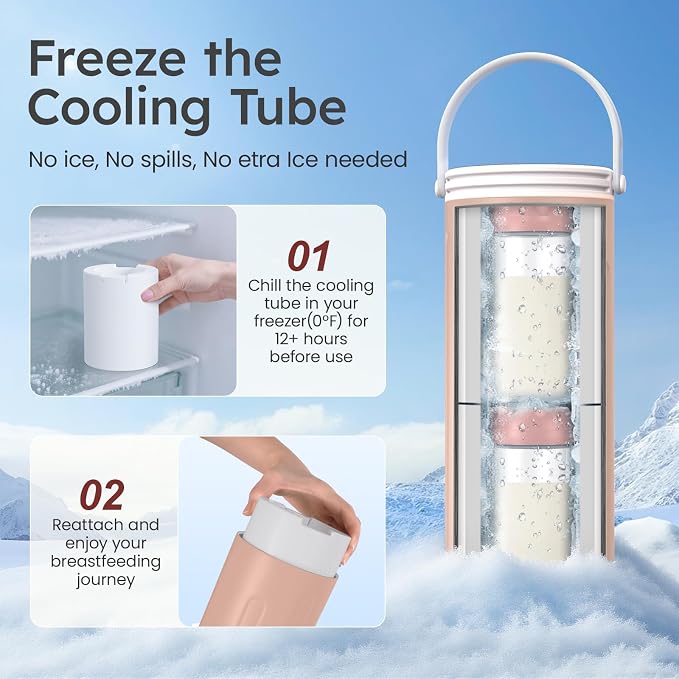 Portable Breast Milk Cooler for Travel, 22oz Large Capacity Breastmilk Chiller - Image 6