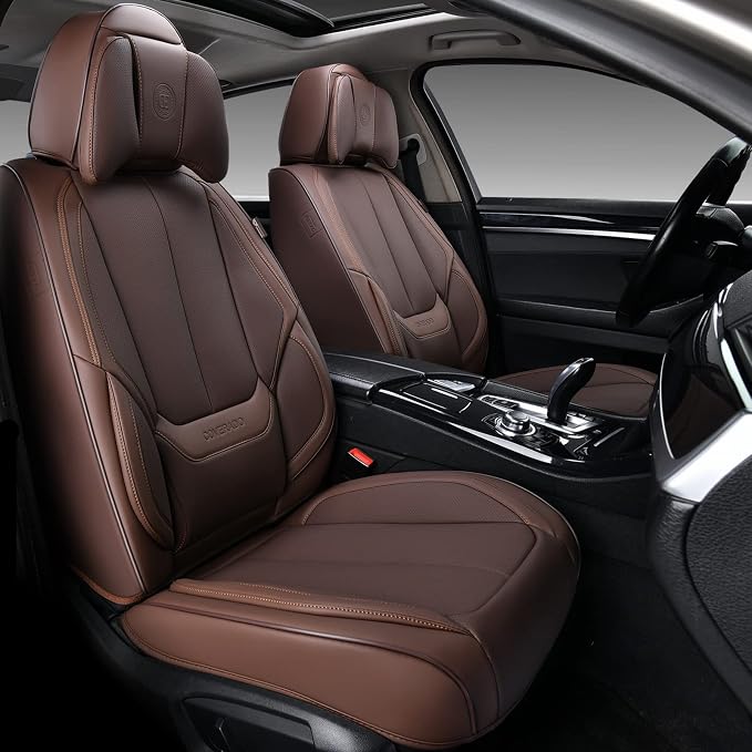 Coverado Universal Seat Covers Front, Waterproof Nappa Leather Car Seat Covers by COVERADOAUTO