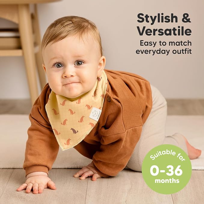 8-Pack Organic Baby Bandana Bibs - Image 4