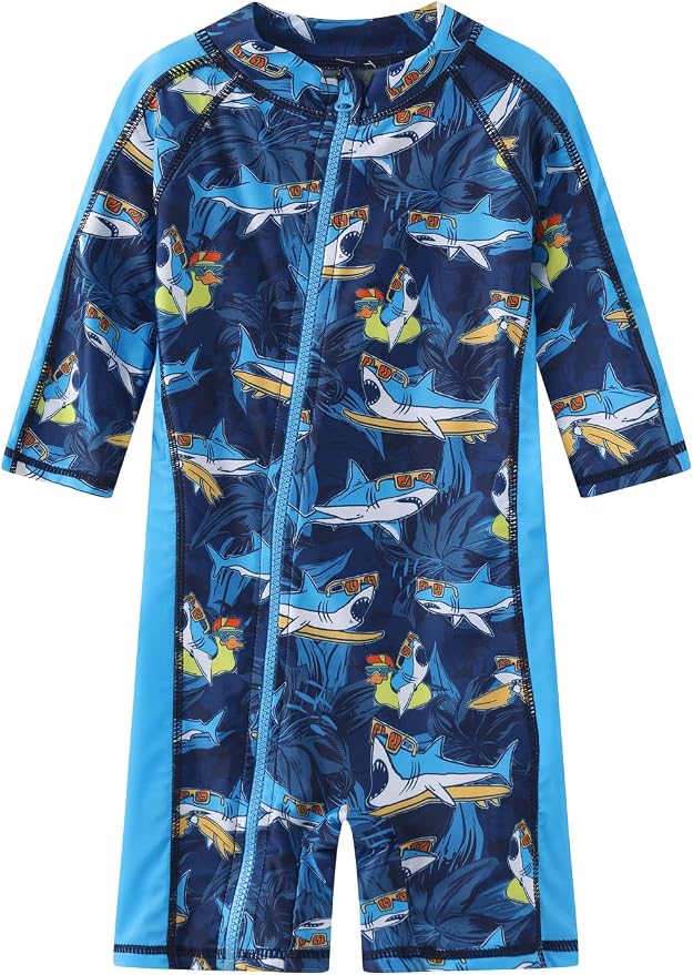 Toddler Baby Boys Swimsuit Rashguard One Piece Zipper Bathing Suit - Image 3