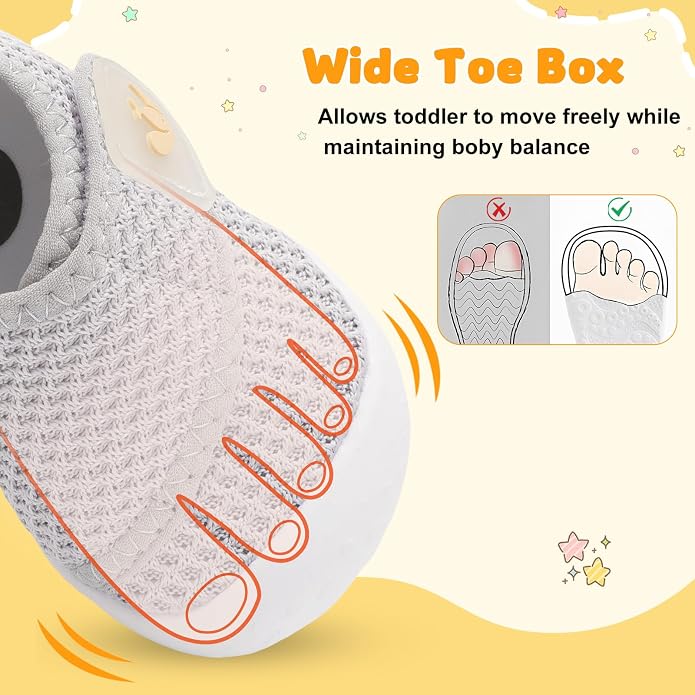 FEETCITY Baby First Walking Shoes Wide Baby Shoes Infant Sneakers Newborn Crib - Image 3
