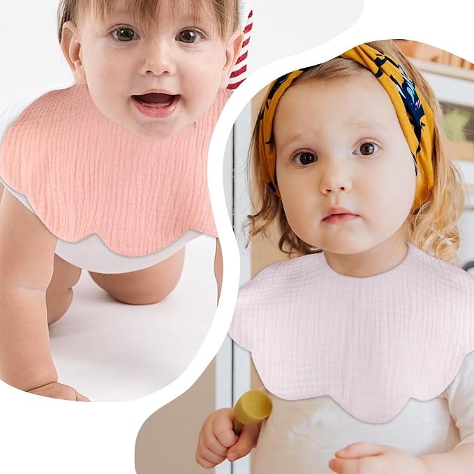 EllieHouse Baby Bibs for Girls Boys 8 Pack Muslin Drool Teeth Drooling Teething - Image 5