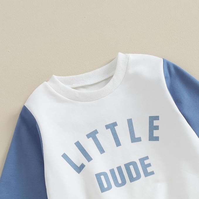 Kupretty Toddler Baby Boy Fall Winter Clothes Color Block Long Sleeve - Image 2