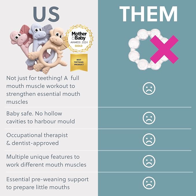 Bibado - Dotty The Dinosaur Teething Toys, Blush - Multi-Sensory Teether - BPA - Image 6