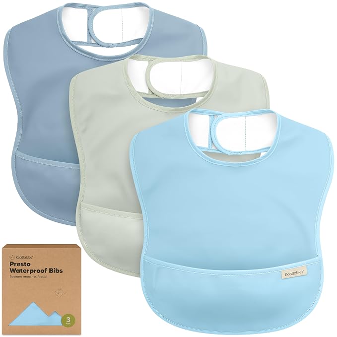3-Pack Waterproof Baby Bibs for Eating by KeaBabies