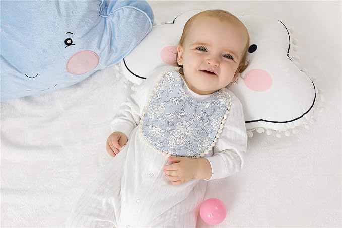 GZMM Baby Bib for Girls, Reversible Waterproof Handmade Natural Cotton Baby - Image 3
