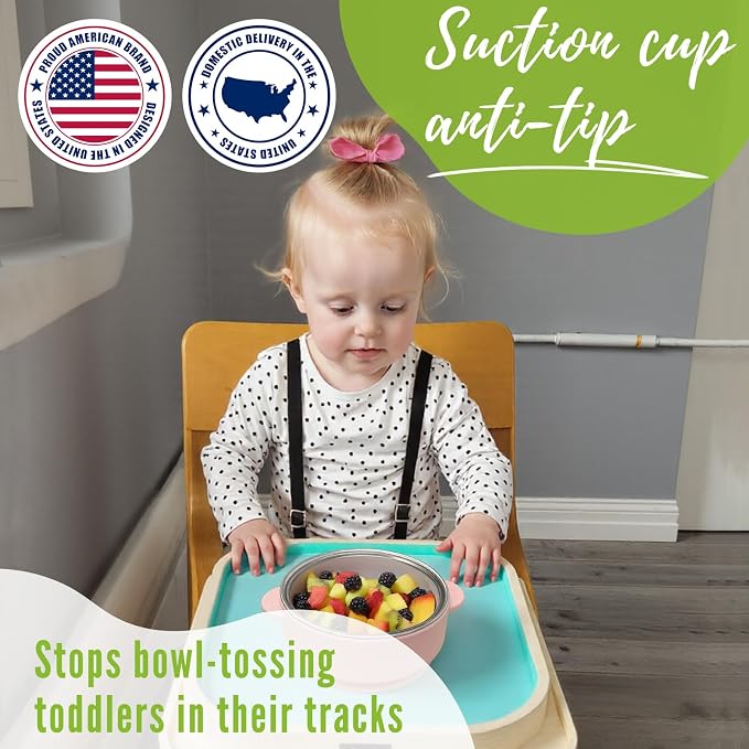 3 Pack Stainless Steel Toddler Suction Bowls - Image 5