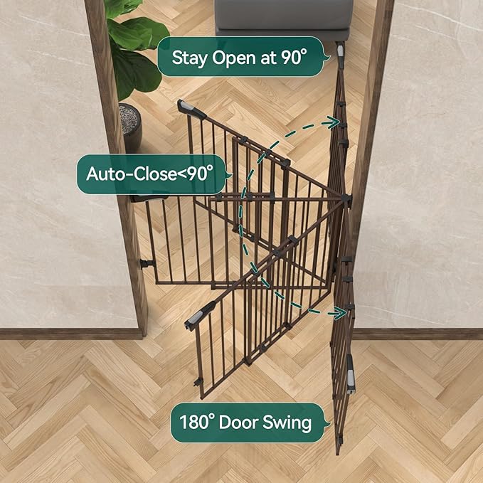 Babelio Baby Gate for Stairs & Doorways, 26-43" W 28" H No Bottom Bar| Easy - Image 4