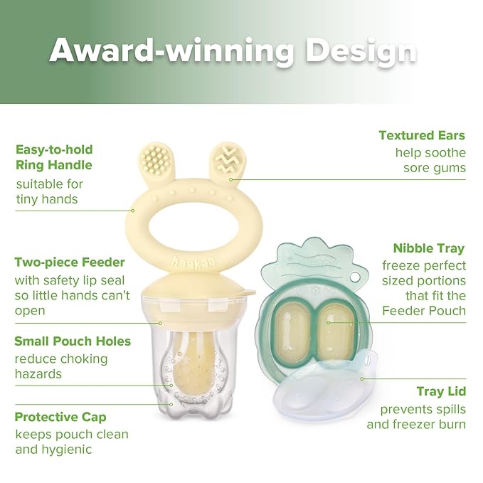 Haakaa Baby Fruit Food Feeder & Mini Freezer Nibble Tray Combo, Breastmilk - Image 4