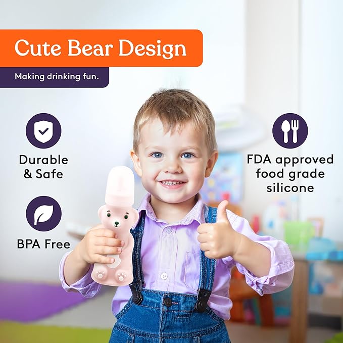 Special Supplies Honey Bear Straw Cup Long Straws, Squeezable Therapy and - Image 3