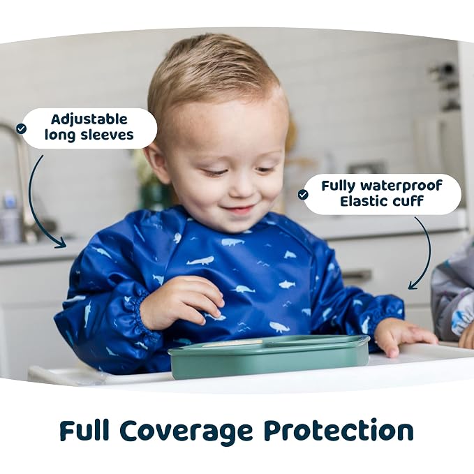 Tiny Twinkle Long Sleeve Bib for Babies & Toddlers – Waterproof Smock Bib for - Image 3