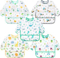 Accmor 5 Pack Long Sleeve Bibs, Baby Smock Waterproof Sleeved Bib Smock by Accmor