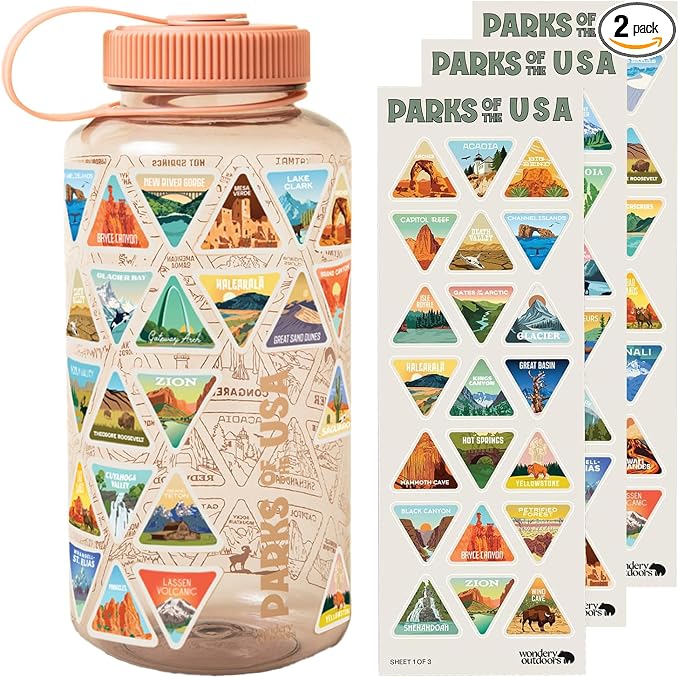 Wondery The Original Parks of the USA® Wide Mouth Adventure Bucket List Bottle by WonderyOutdoors