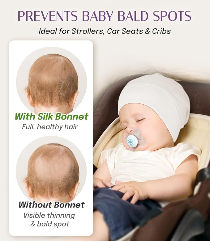 OLESILK Silk Baby Bonnet for 0-6 Months - Image 7
