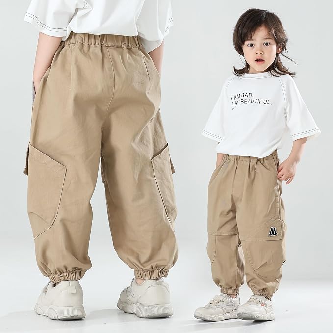 MINI PANDA Toddler Pants Boys& Girls, Relaxed Stretch Twill Toddler Casual Pants - Image 2