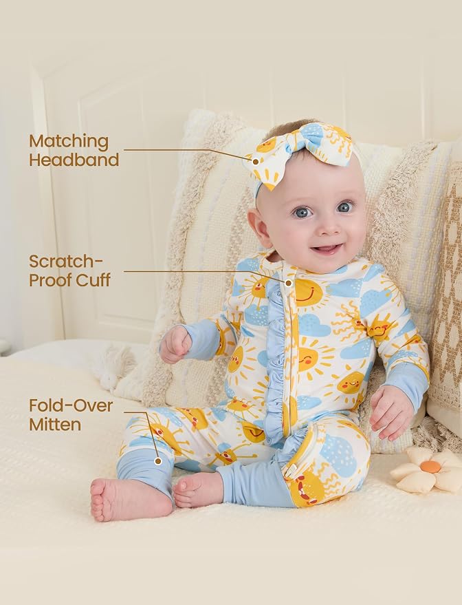 PATPAT Baby Girl Boy Clothes Newborn Infant Footie – Soft Viscose from Bamboo– - Image 5