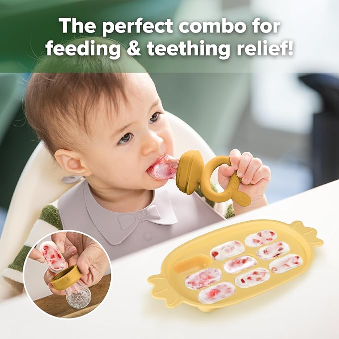 Haakaa Baby Fruit Food Feeder & Silicone Nibble Tray Combo - Image 2