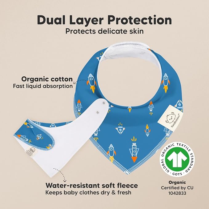 8-Pack Organic Baby Bandana Bibs - Image 2