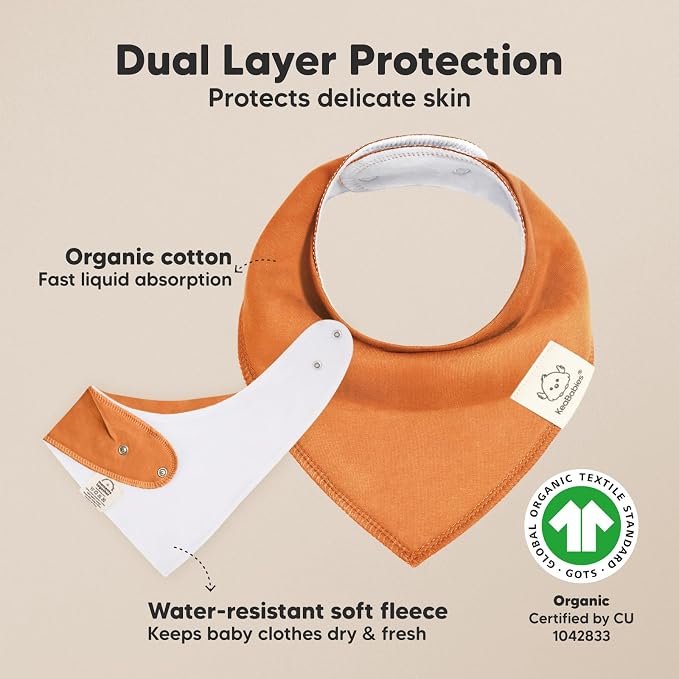 8-Pack Organic Baby Bandana Bibs - Image 2