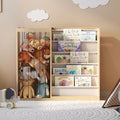 Natural Wood Kids Bookshelf & Stuffed Animal Net Holder Plush Toy Storage by HedoAjim