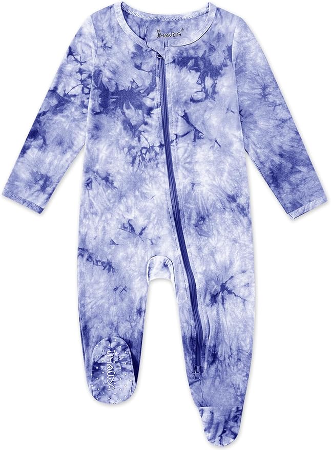 Jimonda Baby Girls Boys Footed Pajamas, Rayon From Bamboo, 2 Way Zipper Long by JimondaBaby