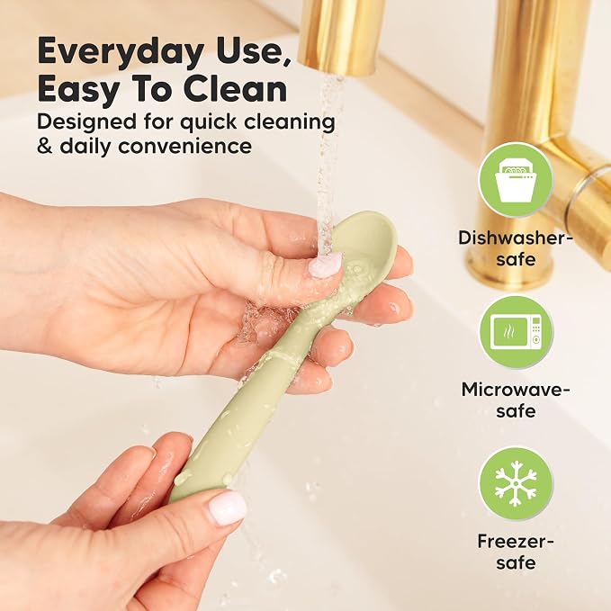 KeaBabies Silicone Baby Spoons, Self Feeding 6-12 months - Image 6