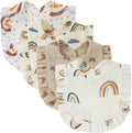 4 PACK Solid Muslin Baby Drool Bibs Set by Nishine