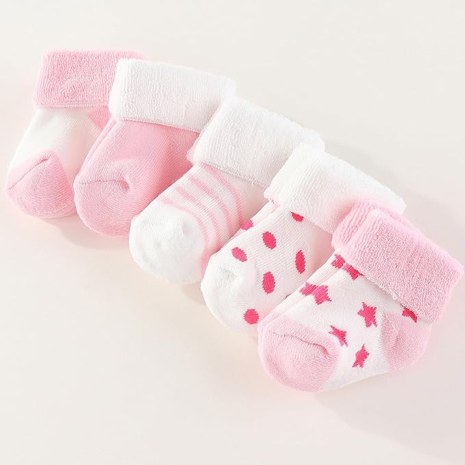 Newborn Baby Boy Girl Caps Mittens Socks Set Cotton Baby Essentials Accessories - Image 5
