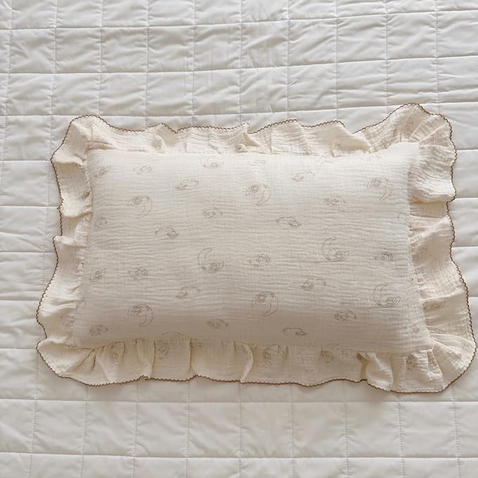 BuLuTu Muslin Toddler Pillow Case, Envelope Closure, 100% Cotton, Girls Boys - Image 5