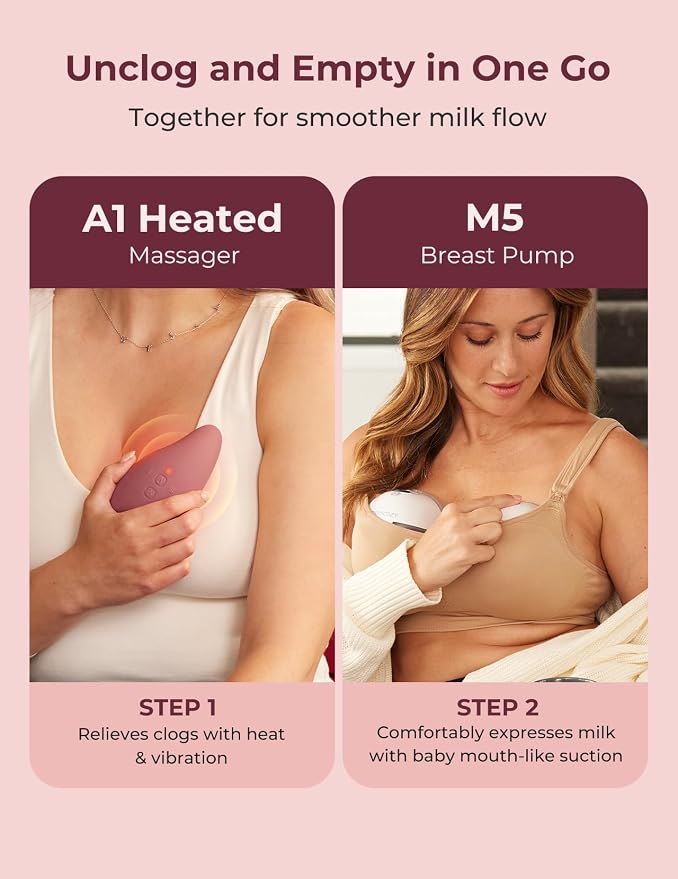 Momcozy M5 Breast Pump & A1 Lactation Massager Combo -Wearable Breast Pump - Image 2