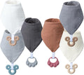 Baby Teething Bibs 6-Pack with Attachable Teether by Unknown