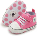 Meckior Baby Girls Boys Canvas Sneakers Soft Sole High-Top Ankle Infant First by Meckior