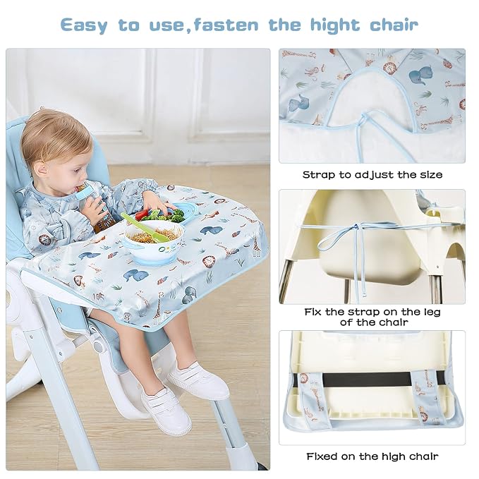 Vicloon Coverall Baby Feeding Bib, Weaning Bib Attaches to Highchair and Table - Image 7