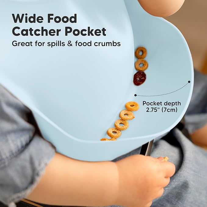 KeaBabies 2-Pack Silicone Baby Bibs - Image 4