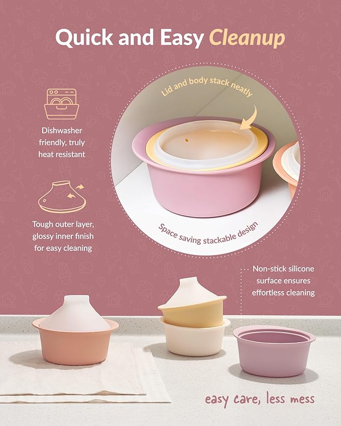 Moyuum Silicone Microwave Steamer | Made in Korea, Baby Food Maker Bowl - Image 5