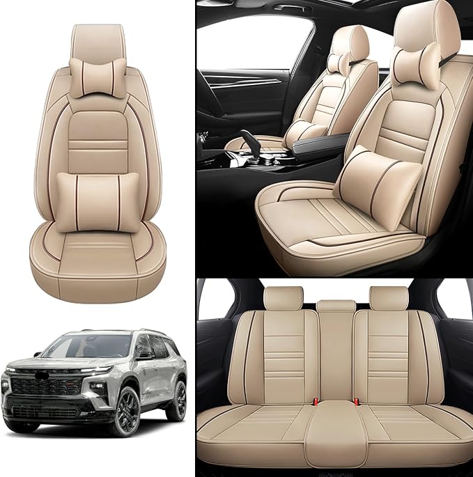 Car Seat Covers for Chevy Traverse 2009-2025 | 5-Seats Seat Covers, Waterproof - Image 2