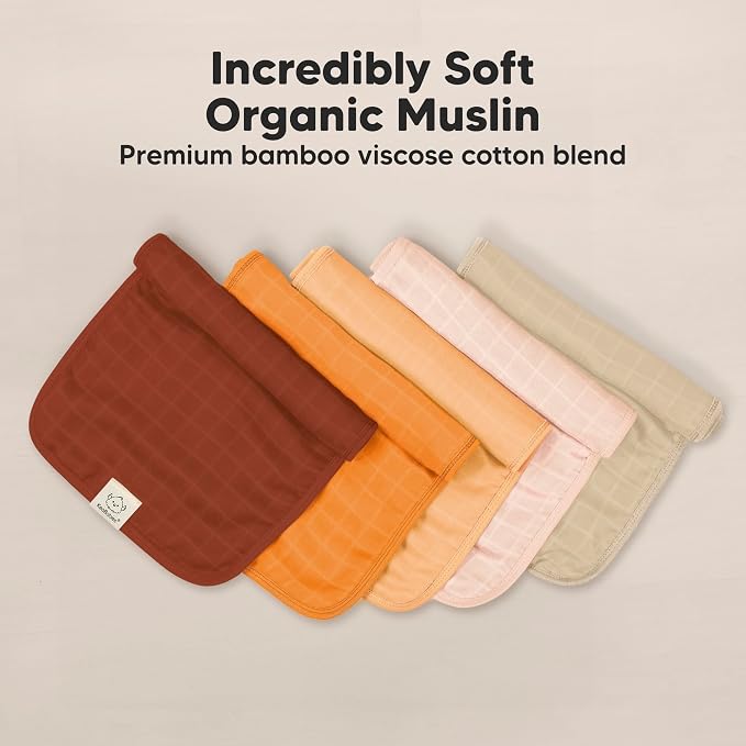5-Pack Cotton Muslin Burp Cloths Baby Girls, Boys - Image 4