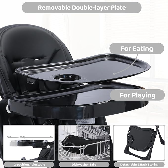 3 in 1 Foldable Baby High Chair, Infant High Chairs - Image 4