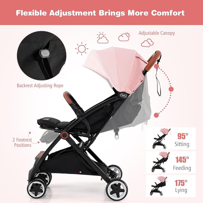 BABY JOY Lightweight Baby Stroller, Compact Toddler Travel Stroller - Image 4