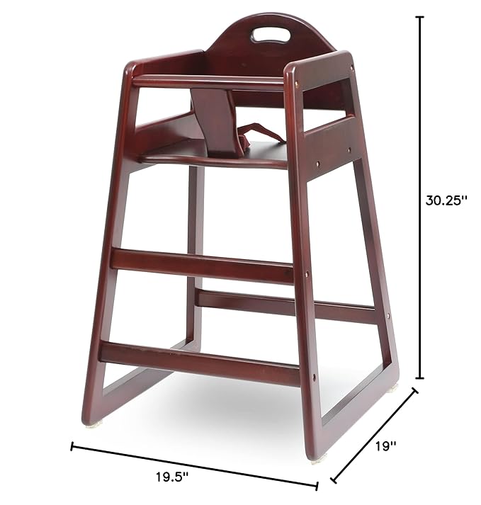 Wooden High Chair for Baby & Toddler – Restaurant-Style Stackable HighChair - Image 6