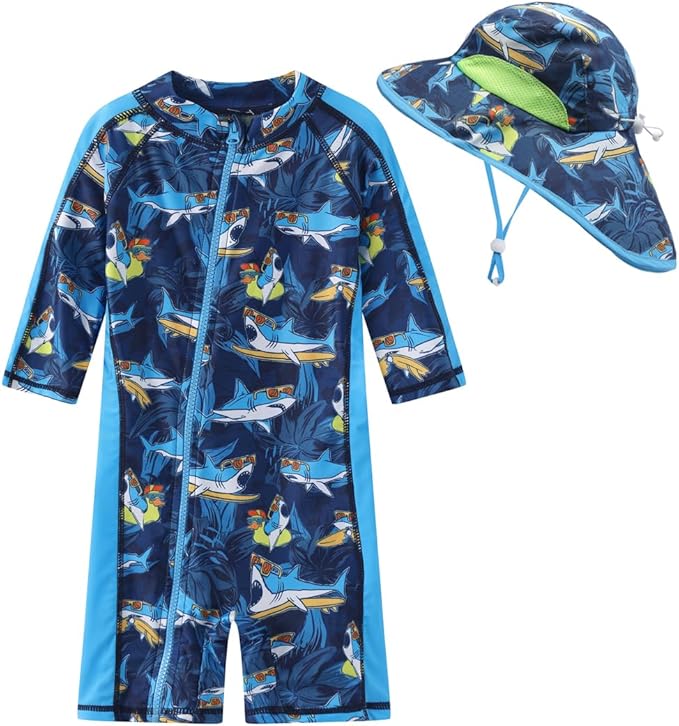 Toddler Baby Boys Swimsuit Rashguard One Piece Zipper Bathing Suit by Unknown