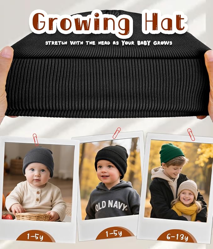 Rosoz Toddler Beanie Boys Girls Baby Knit Warm Beanies Kids Children Winter hat - Image 4