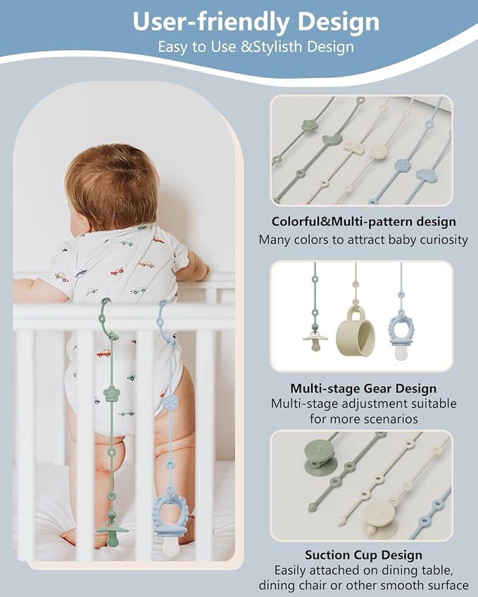 6 Pack Silicone Baby Toy Straps - Image 4