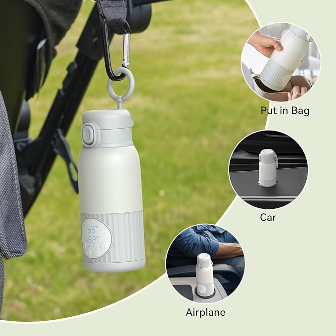 Portable Bottle Warmer for Travel, Fast Heating & Precise Temp Control for Baby - Image 9