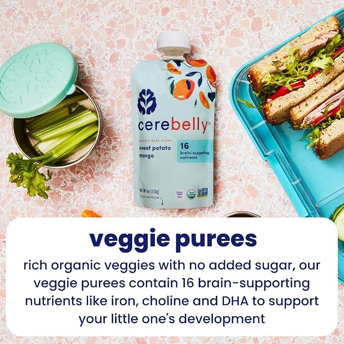 Cerebelly Organic Baby Food Pouches, Sweet Potato Mango Purees, 16 Nutrients - Image 8